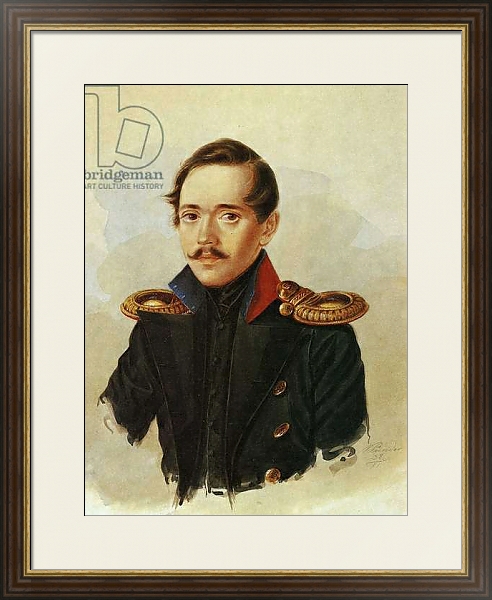 Постер Portrait of Mikhail Lermontov, c.1838 с типом исполнения Под стеклом в багетной раме 1.023.036