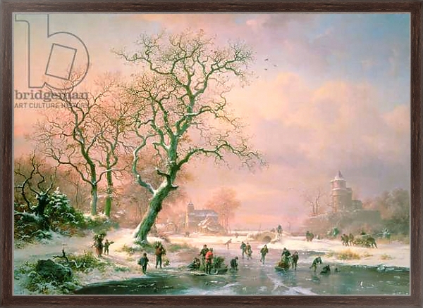 Постер Skaters on a Frozen River с типом исполнения На холсте в раме в багетной раме 221-02