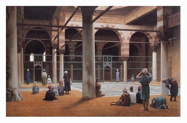 Постер В мечети с типом исполнения На холсте в раме в багетной раме 221-03