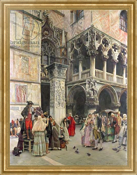 Постер In the Piazzetta, Eighteenth Century, 1859-92 с типом исполнения На холсте в раме в багетной раме NA033.1.051