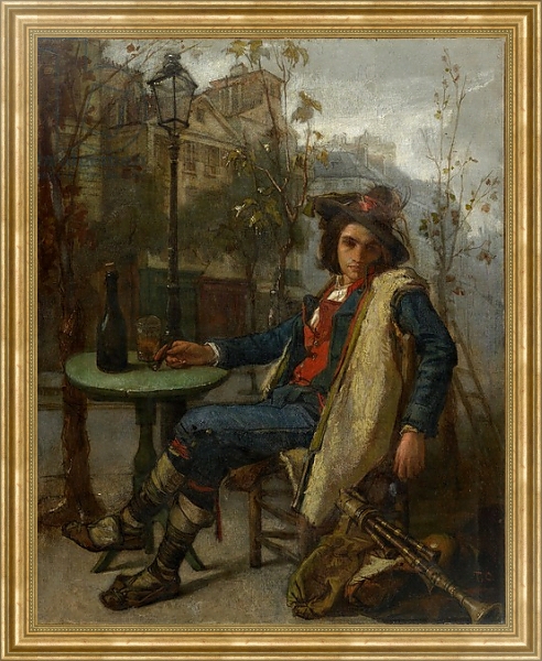 Постер Young Italian Street Musician, c.1877 с типом исполнения На холсте в раме в багетной раме NA033.1.051