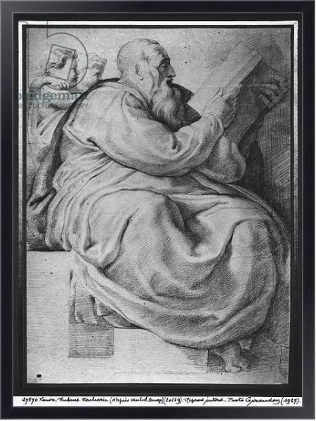 Постер The Prophet Zacharias, after Michelangelo Buonarroti с типом исполнения На холсте в раме в багетной раме 221-01