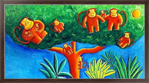 Постер Monkeys in a Tree, 2002 с типом исполнения На холсте в раме в багетной раме 221-02