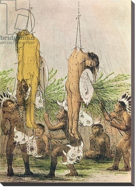 Постер Mandan Indian initiation ceremony, 1871 с типом исполнения На холсте без рамы