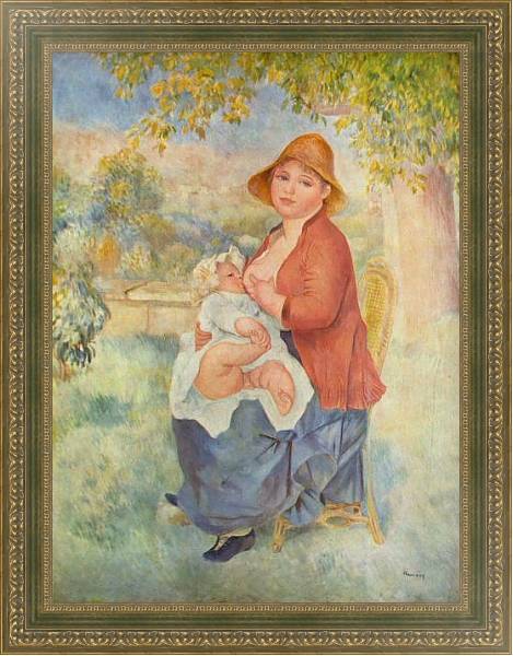 Постер Дитя у груди (Материнство) с типом исполнения На холсте в раме в багетной раме 484.M48.640