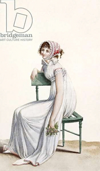 Постер Robe Chemise, illustration from 'Journal des Dames et des Modes', 1799 с типом исполнения На холсте без рамы