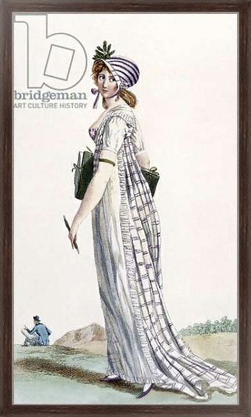 Постер Ladies Walking Dress, illustration from 'Journal des Dames et des Modes', 1800 с типом исполнения На холсте в раме в багетной раме 221-02