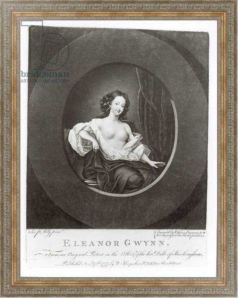 Постер Eleanor Gwynne engraved by Valentine Green 1777 с типом исполнения На холсте в раме в багетной раме 484.M48.310