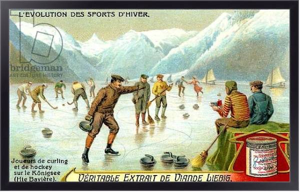 Постер The Evolution of Winter Sports: Curling and hockey с типом исполнения На холсте в раме в багетной раме 221-01