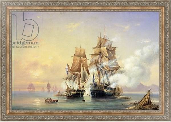 Постер The Russian Cutter Mercury captures the Swedish frigate Venus on 21st May 1789, 1845 с типом исполнения На холсте в раме в багетной раме 484.M48.310
