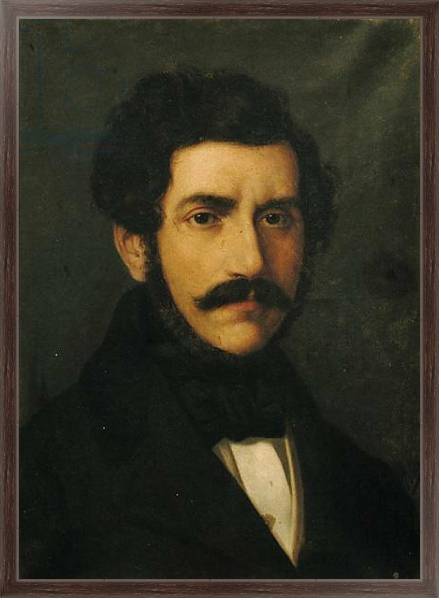 Постер Portrait of Gaetano Donizetti с типом исполнения На холсте в раме в багетной раме 221-02