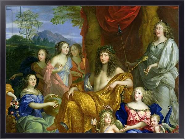 Постер The Family of Louis XIV 1670 с типом исполнения На холсте в раме в багетной раме 221-01