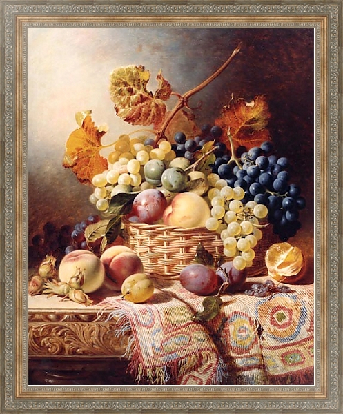 Постер Натюрморт с фруктами с типом исполнения На холсте в раме в багетной раме 484.M48.310
