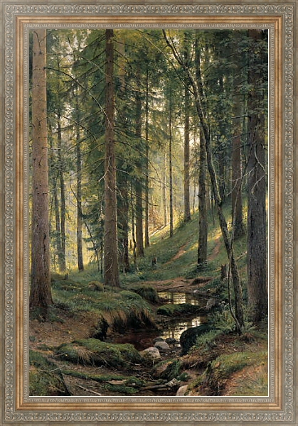 Постер Ручей в лесу 2 с типом исполнения На холсте в раме в багетной раме 484.M48.310