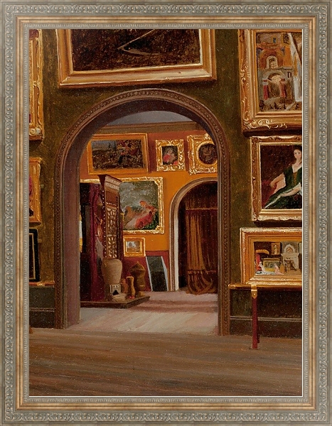 Постер Studio Interior, possibly the Boston Athenaeum с типом исполнения На холсте в раме в багетной раме 484.M48.310
