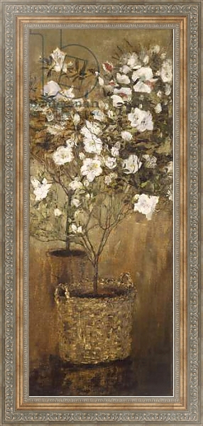 Постер Pots of azaleas, 1884-1885, by Giovanni Segantini, oil on canvas с типом исполнения На холсте в раме в багетной раме 484.M48.310