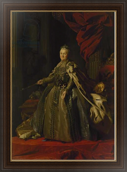 Постер Portrait of Catherine II, 1776-77 с типом исполнения На холсте в раме в багетной раме 1.023.151
