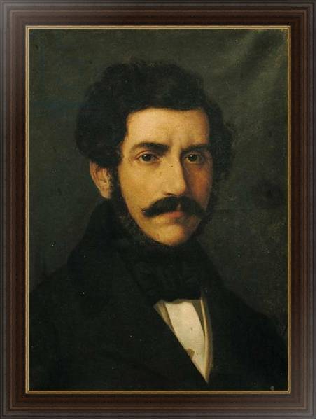 Постер Portrait of Gaetano Donizetti с типом исполнения На холсте в раме в багетной раме 1.023.151