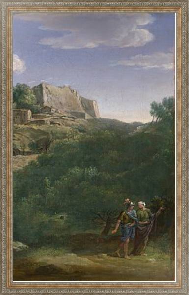 Постер Пейзаж с итальянским городком с типом исполнения На холсте в раме в багетной раме 221-03