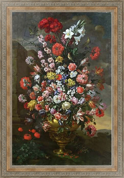 Постер Lilies, tulips, carnations с типом исполнения На холсте в раме в багетной раме 484.M48.310