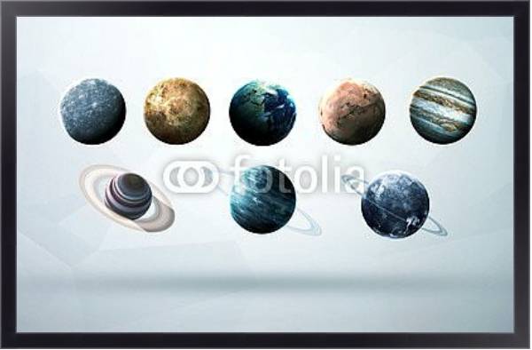 Постер Планеты солнечной системы с типом исполнения На холсте в раме в багетной раме 221-01
