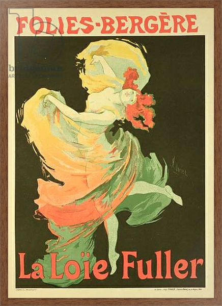 Постер Reproduction of a Poster Advertising 'Loie Fuller' at the Folies-Bergere, 1893 с типом исполнения На холсте в раме в багетной раме 1727.4310