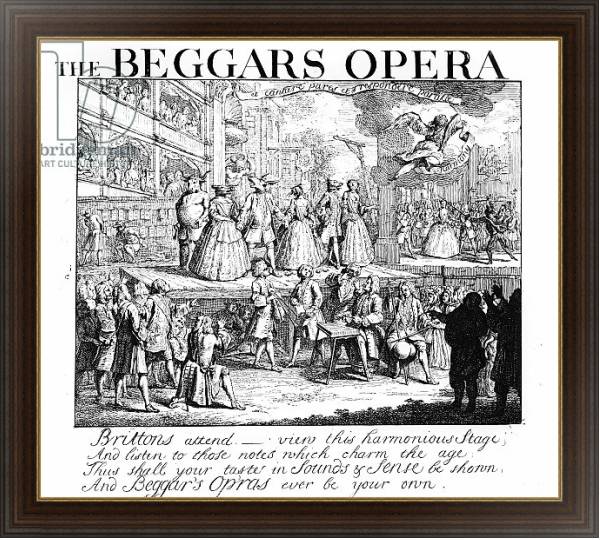 Постер The Beggar's Opera Burlesqued, 1728 с типом исполнения На холсте в раме в багетной раме 1.023.151