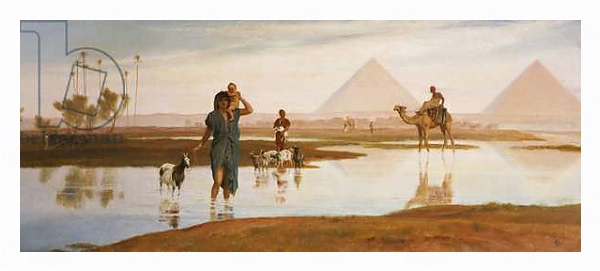 Постер Overflow of the Nile, with the Pyramids с типом исполнения На холсте в раме в багетной раме 221-03