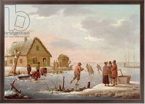 Постер Figures Skating in a Winter Landscape с типом исполнения На холсте в раме в багетной раме 221-02