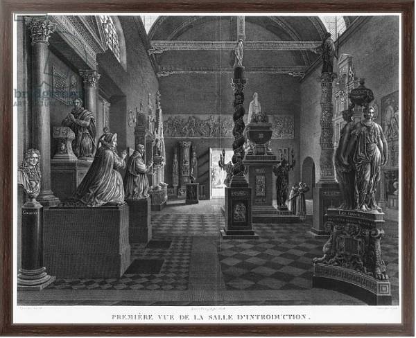 Постер First view of the introductory room, Musee des Monuments Francais, Paris, 1816 с типом исполнения На холсте в раме в багетной раме 221-02