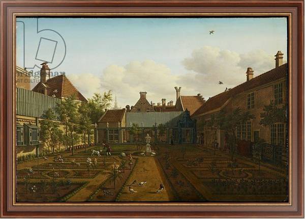 Постер View of a town house garden in The Hague, 1775 с типом исполнения На холсте в раме в багетной раме 35-M719P-83