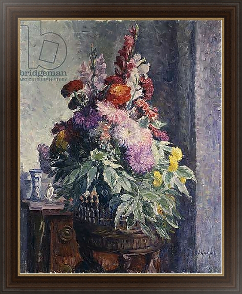 Постер Interior with Bouquet of Flowers; Interieur au Bouquet de Fleurs, с типом исполнения На холсте в раме в багетной раме 1.023.151