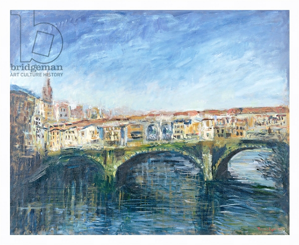 Постер The Ponte Vecchio, Florence, 1995 с типом исполнения На холсте в раме в багетной раме 221-03