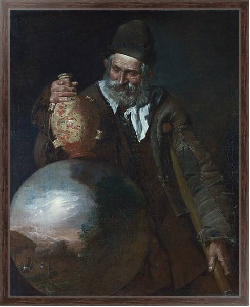 Постер Престарелый мужчина, держащий вазу с типом исполнения На холсте в раме в багетной раме 221-02