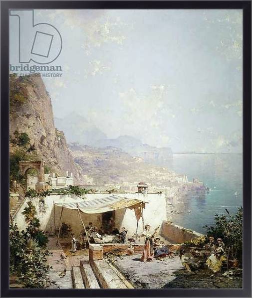 Постер Amalfi - Gulf of Salerno; Amalfi - Golfe de Salerne, с типом исполнения На холсте в раме в багетной раме 221-01