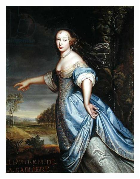 Постер Portrait of Madame de la Sabliere с типом исполнения На холсте в раме в багетной раме 221-03