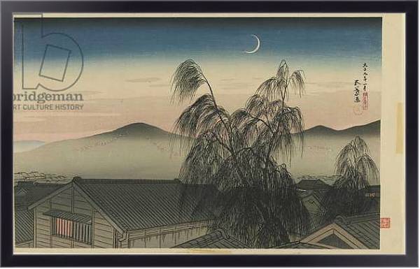 Постер Evening Moon in Kobe Taisho era, January 1920 с типом исполнения На холсте в раме в багетной раме 221-01