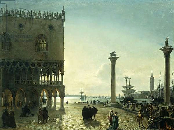 Постер Piazza San Marco at Night, с типом исполнения На холсте без рамы
