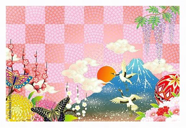 Постер Утро в Японии с типом исполнения На холсте в раме в багетной раме 221-03