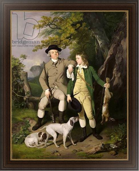 Постер Portrait of a Sportsman with his Son, 1779 с типом исполнения На холсте в раме в багетной раме 1.023.151