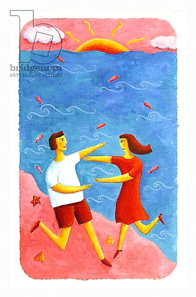 Постер Couple Embracing on Beach, 2003 с типом исполнения На холсте в раме в багетной раме 221-03