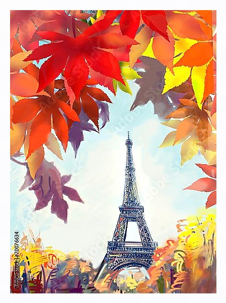 Постер Французские зарисовки #63 с типом исполнения На холсте в раме в багетной раме 221-03