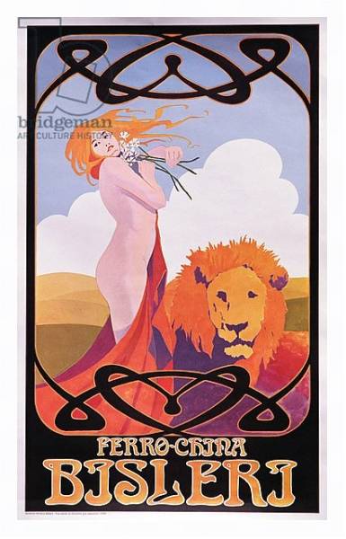 Постер Copy of a 1909 poster advertising Bisleri с типом исполнения На холсте в раме в багетной раме 221-03