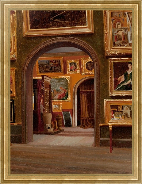 Постер Studio Interior, possibly the Boston Athenaeum с типом исполнения На холсте в раме в багетной раме NA033.1.051