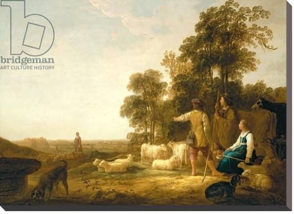 Постер A Landscape with Shepherds and Shepherdesses с типом исполнения На холсте без рамы