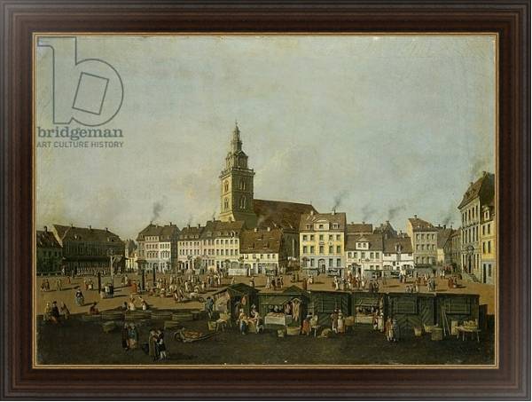 Постер View of the Neue Markt with St. Mary's Church, Berlin, c.1770 с типом исполнения На холсте в раме в багетной раме 1.023.151