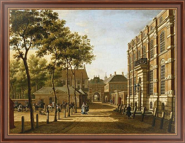 Постер The Hague: the Mauritspoort and the Binnenhof Seen Across the Plein, 1773 с типом исполнения На холсте в раме в багетной раме 35-M719P-83