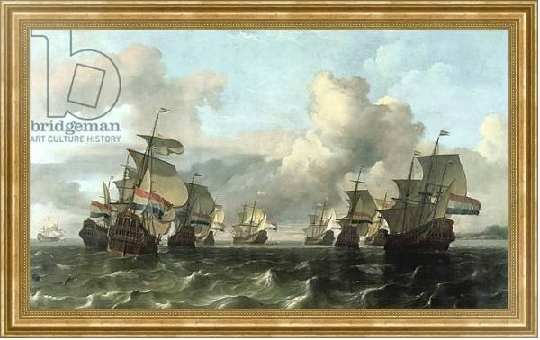 Постер The Dutch Fleet of the India Company, 1675 с типом исполнения На холсте в раме в багетной раме NA033.1.051