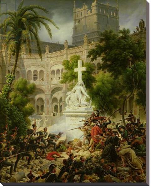 Постер Assault on the Monastery of San Engracio in Zaragoza, 8th February 1809, 1827 с типом исполнения На холсте без рамы