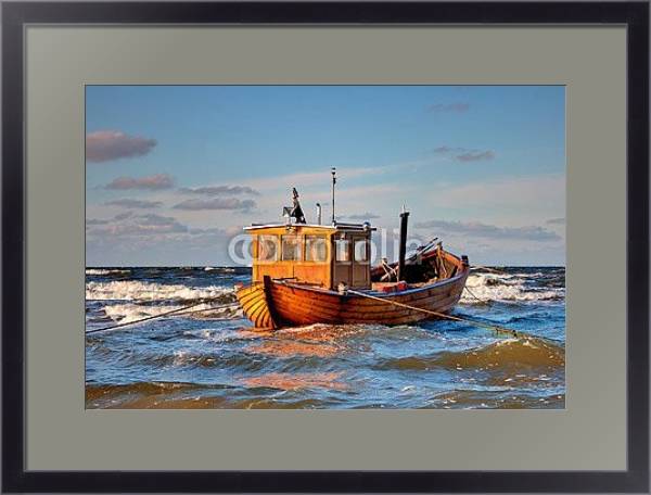Постер Лодка в Балтийском море с типом исполнения Под стеклом в багетной раме 221-01
